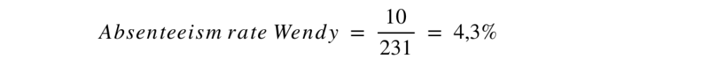 employee absenteeism rate formula