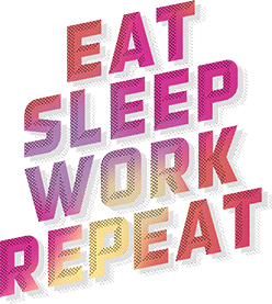 Eat sleep work repeat logo