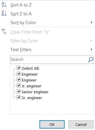 Example in Excel