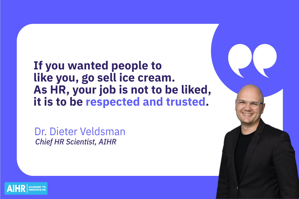 Dr. Dieter Veldsman's HR quote.