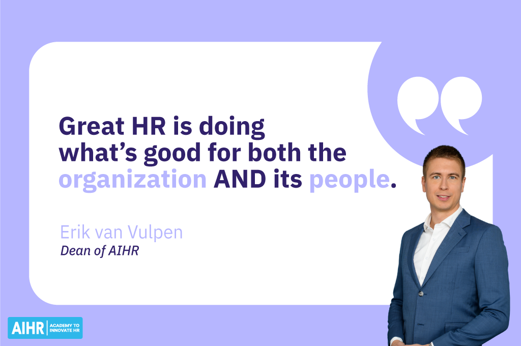 Erik van Vulpen's HR quote.