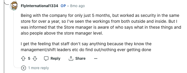 The importance of anonymity in Employee Happiness Surveys: Comments on Reddit regarding one retailer’s ‘Every Voice Matters’ survey.