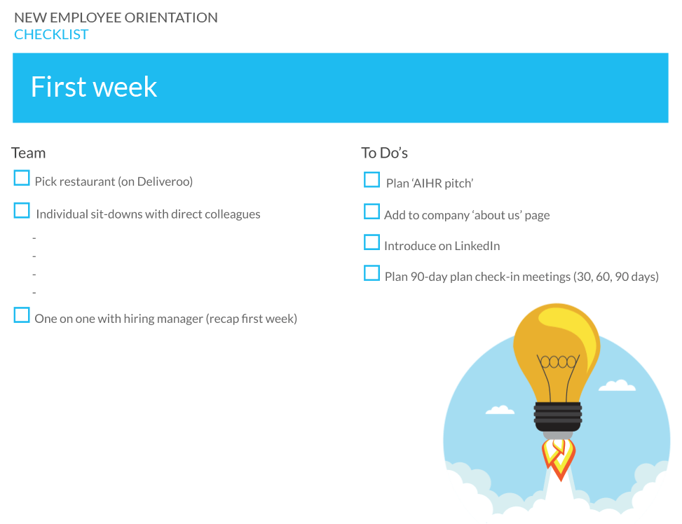 New employee orientation checklist - Week 1