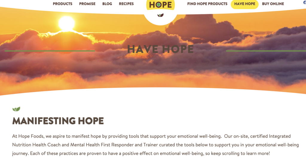 Hope Foods commitment to well-being