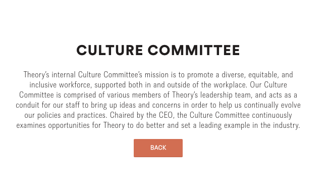 Theory Wellness culture committee's mission.