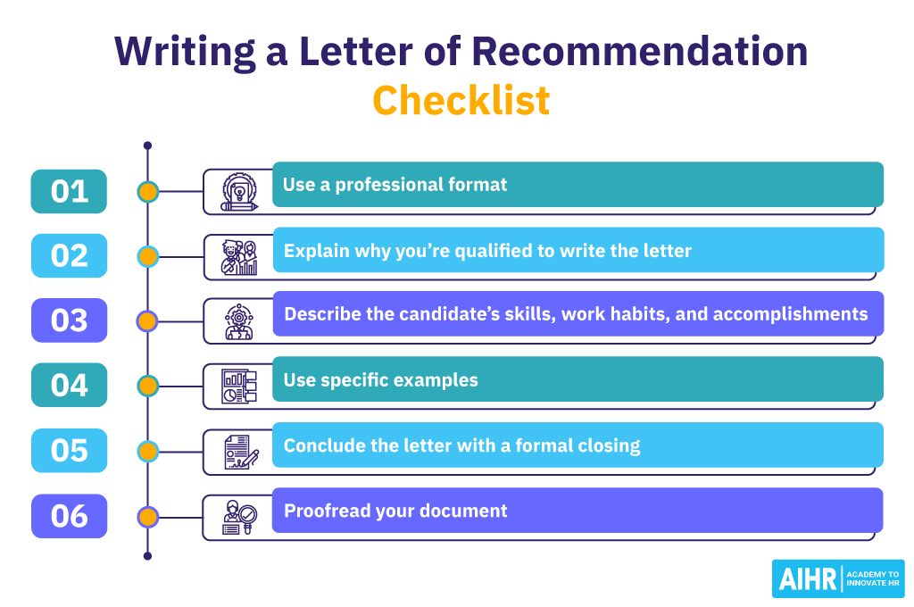 Letter of Recommendation for Employee Checklist