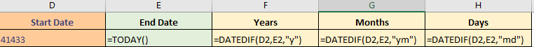 تابع datedif DATEDIF function