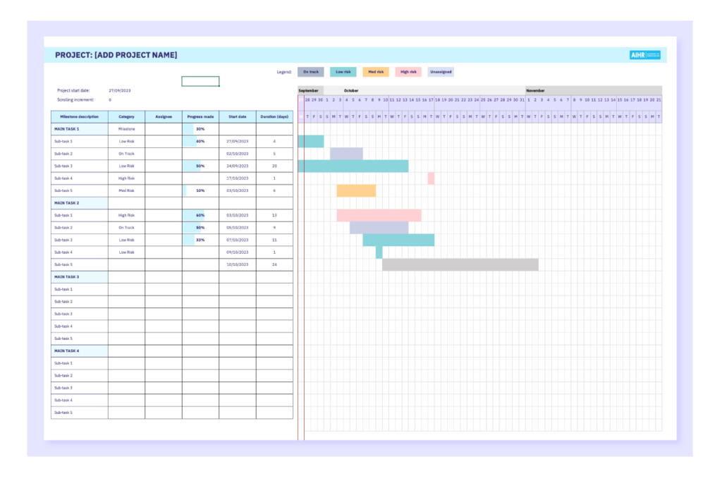 gantt-chart-task-list-2-1024x682-1 A preview of the Gantt chart task list template in Excel.