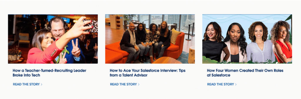 نیروی فروش-کارمند-داستان-موفقیت-1024x339-1 Salesforce showcases employee success stories on their career page.