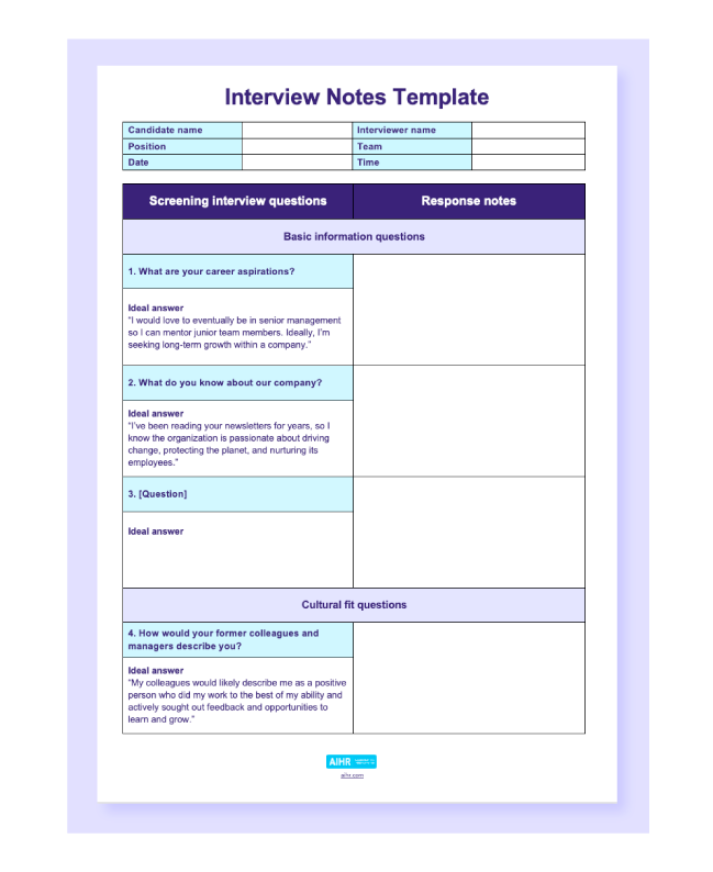 مصاحبه-یادداشت-قالب-کلمه Preview of free interview notes template in Word.