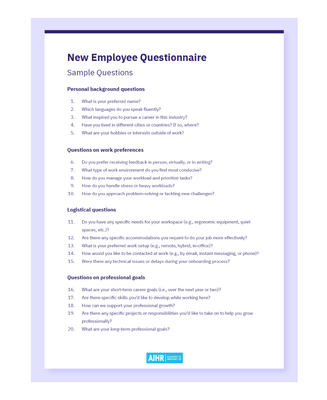 پرسشنامه-کارمند-جدید-pdf Preview of the new employee questionnaire questions in PDF.